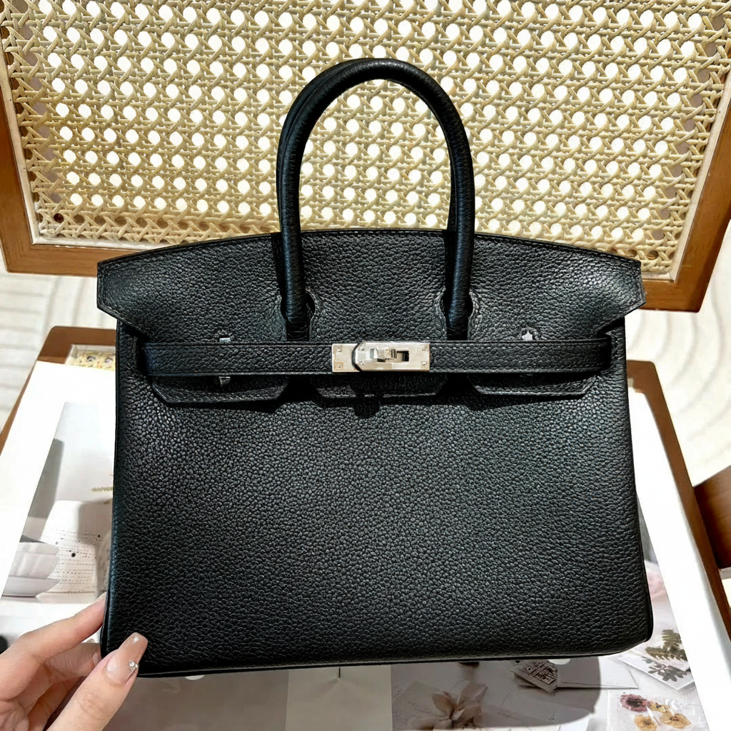 BIRKIN 25 HSS TASCHE IN CRAIE / GRIS TOURTERELLE AUS TOGO LEDER
