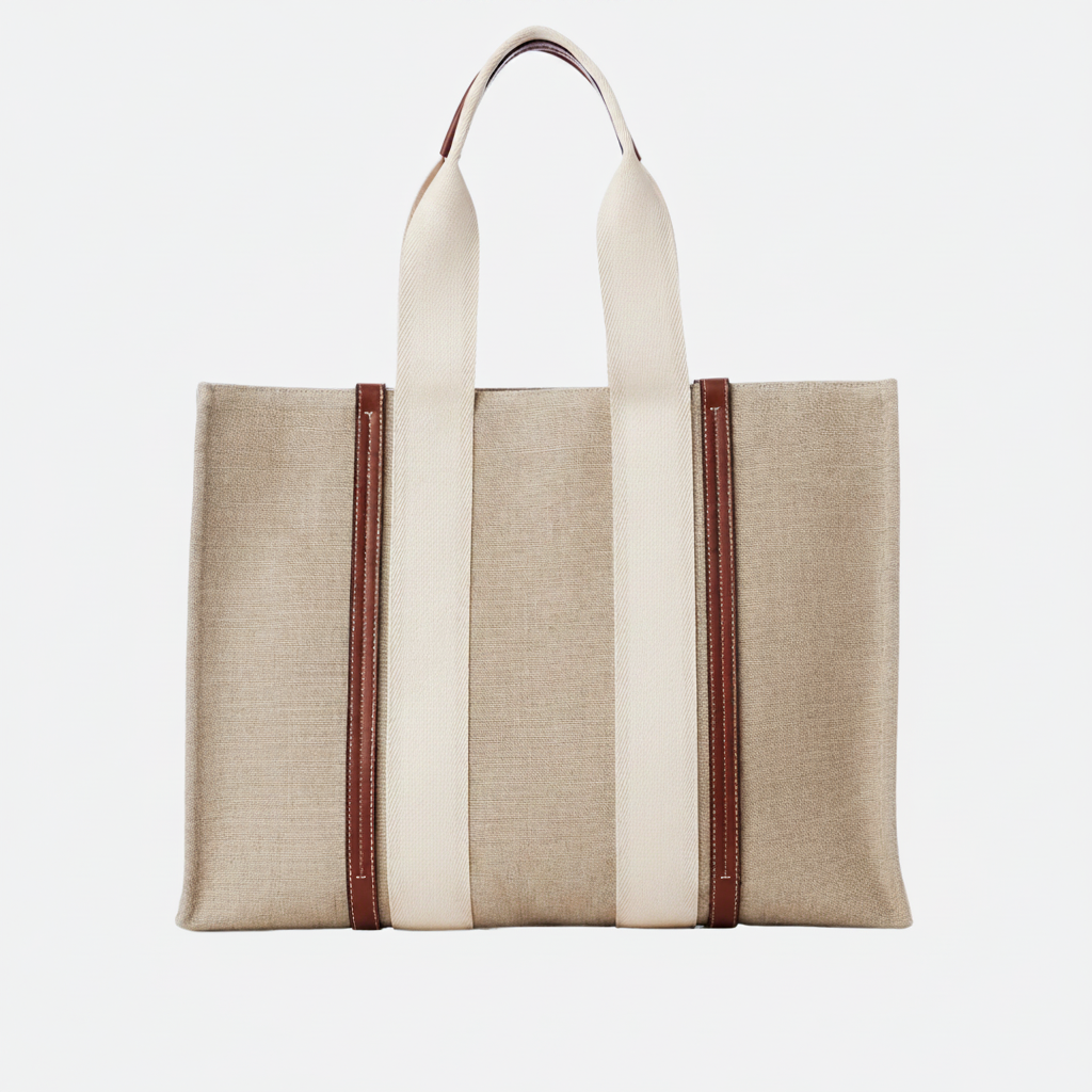 WOODY TOTE BAG MADE OF LINEN